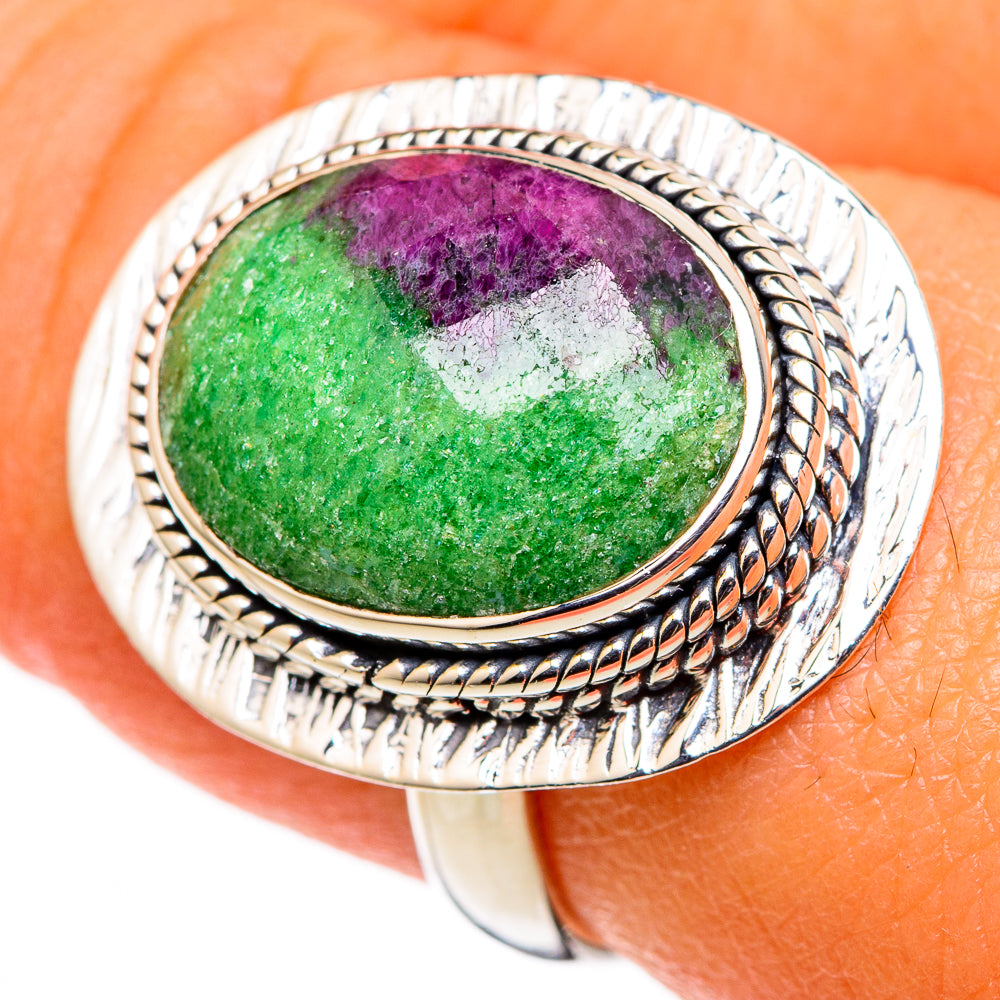 Ruby Zoisite Rings handcrafted by Anasilvercos - RING105326