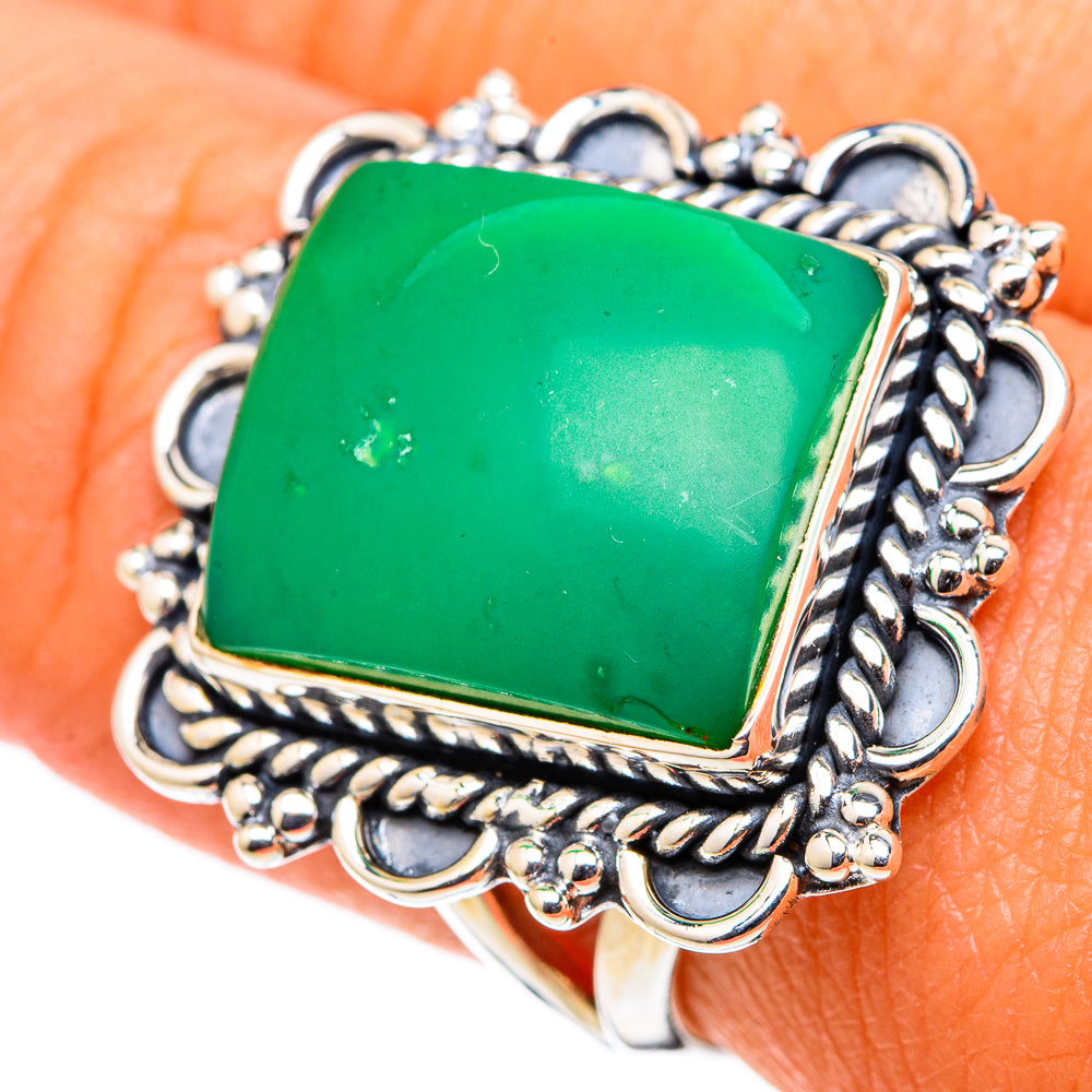 Chrysoprase Rings handcrafted by Anasilvercos - RING105327