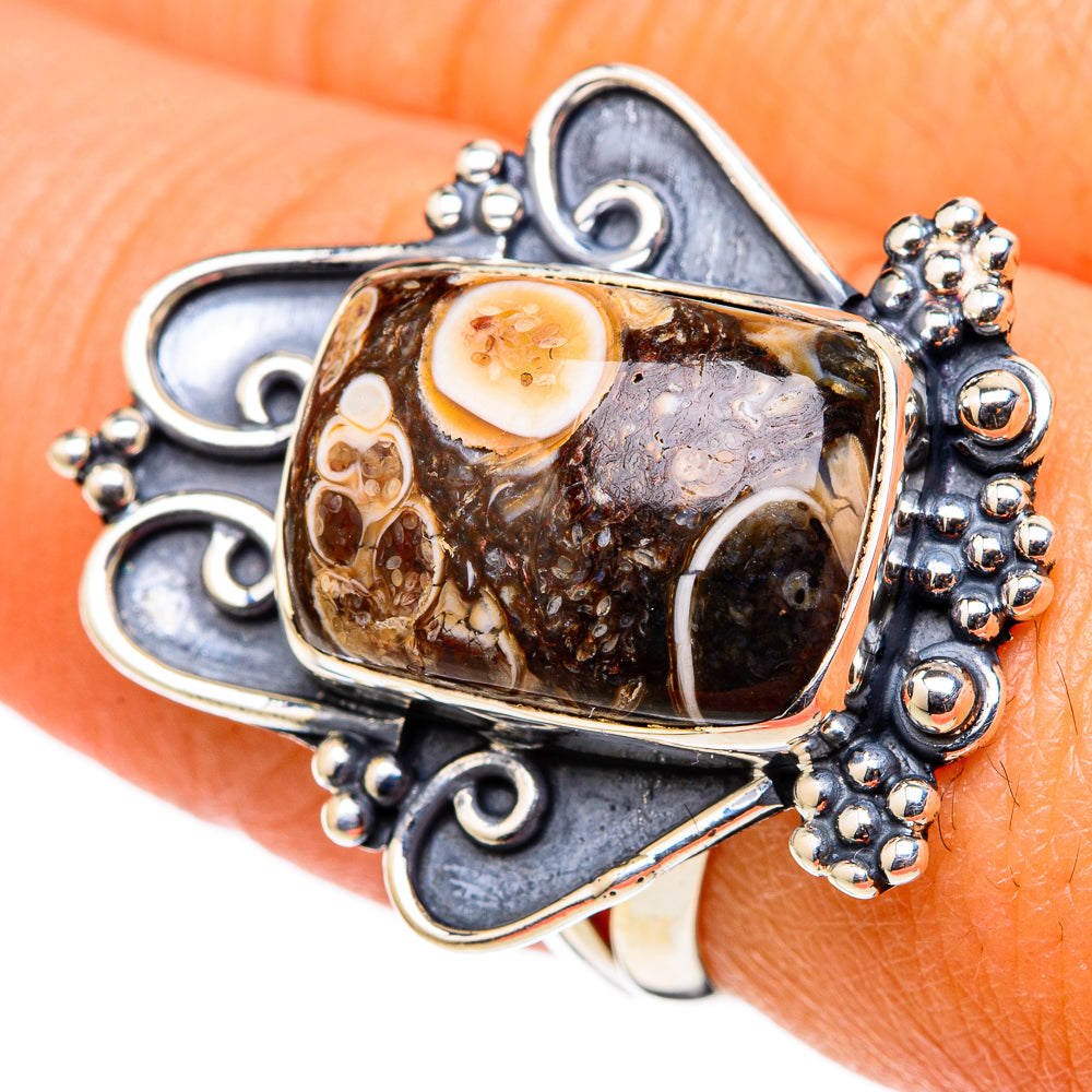 Turritella Agate Rings handcrafted by Anasilvercos - RING105333