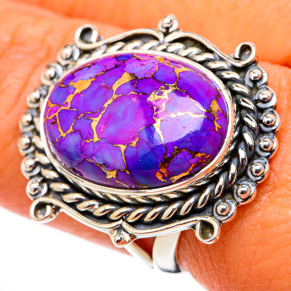 Purple Copper Composite Turquoise Rings handcrafted by Anasilvercos - RING105340