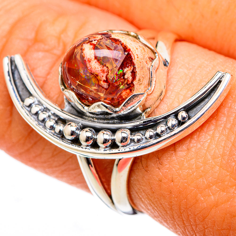 Mexican Fire Opal Rings handcrafted by Anasilvercos - RING105352