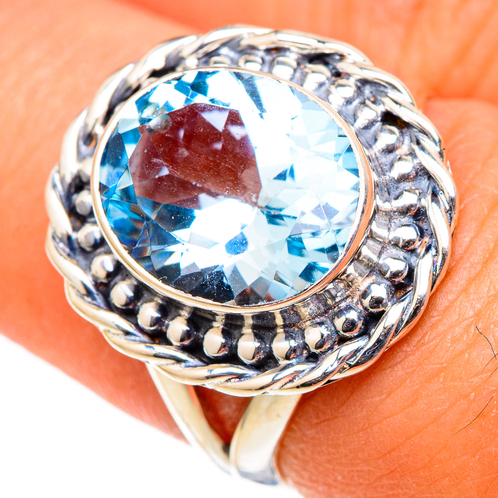 Blue Topaz Rings handcrafted by Anasilvercos - RING105361