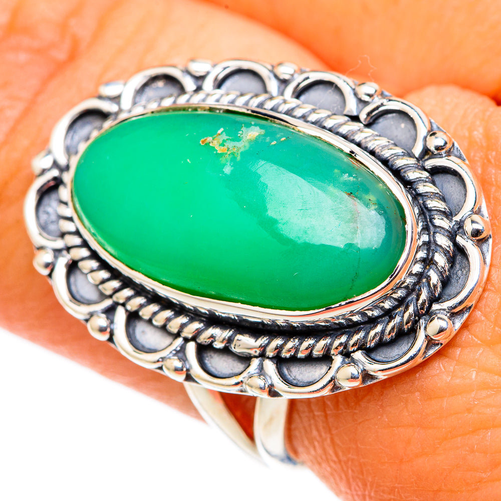 Chrysoprase Rings handcrafted by Anasilvercos - RING105365