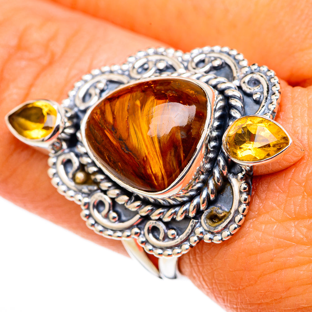 Golden Pietersite Rings handcrafted by Anasilvercos - RING105369