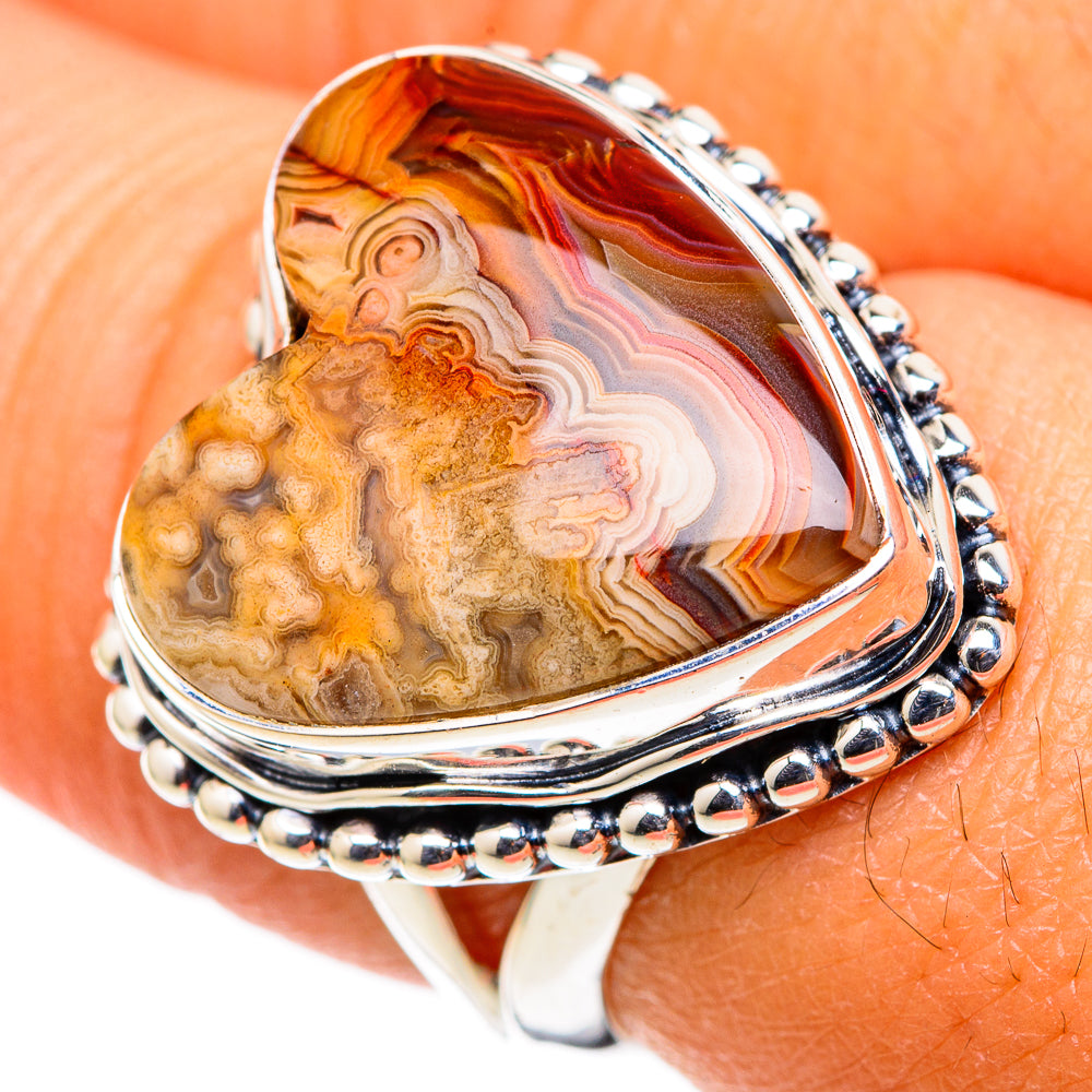 Crazy Lace Agate Rings handcrafted by Anasilvercos - RING105372