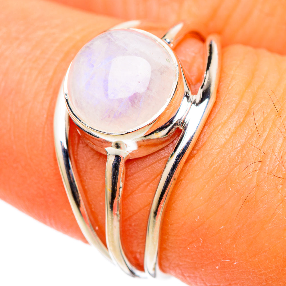 Rainbow Moonstone Rings handcrafted by Anasilvercos - RING105388