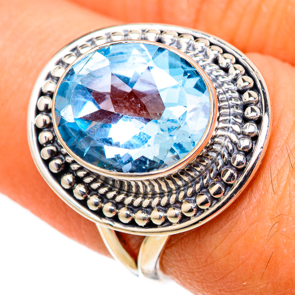 Blue Topaz Rings handcrafted by Anasilvercos - RING105394
