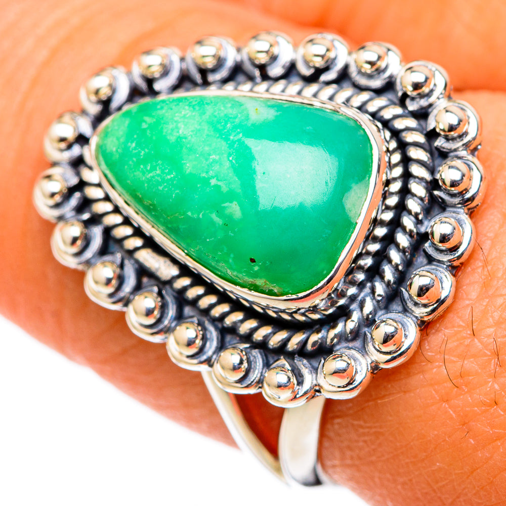 Chrysoprase Rings handcrafted by Anasilvercos - RING105403