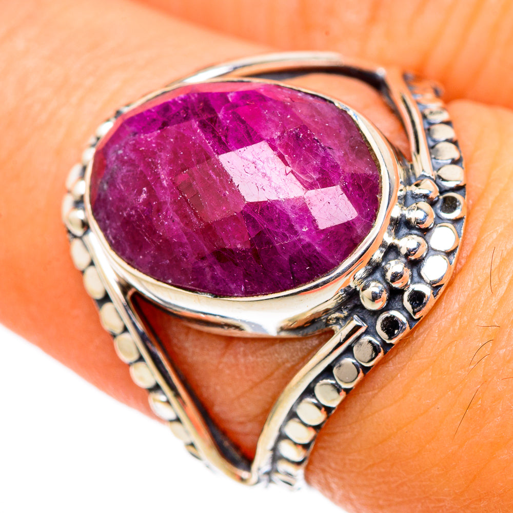 Ruby Fuchsite Rings handcrafted by Anasilvercos - RING105414