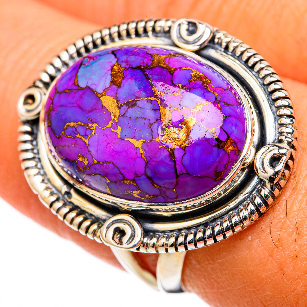 Purple Copper Composite Turquoise Rings handcrafted by Anasilvercos - RING105415