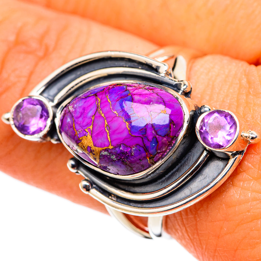 Purple Copper Composite Turquoise Rings handcrafted by Anasilvercos - RING105416