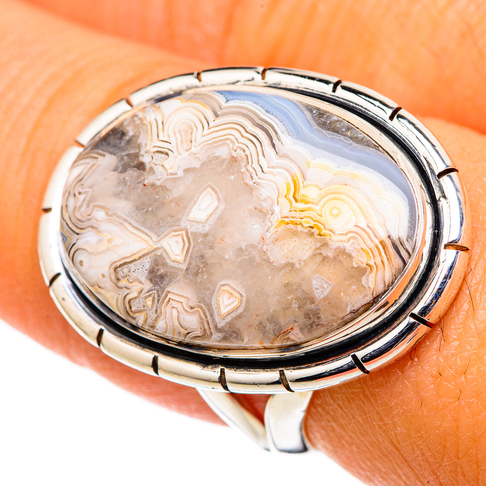 Laguna Lace Agate Rings handcrafted by Anasilvercos - RING105424