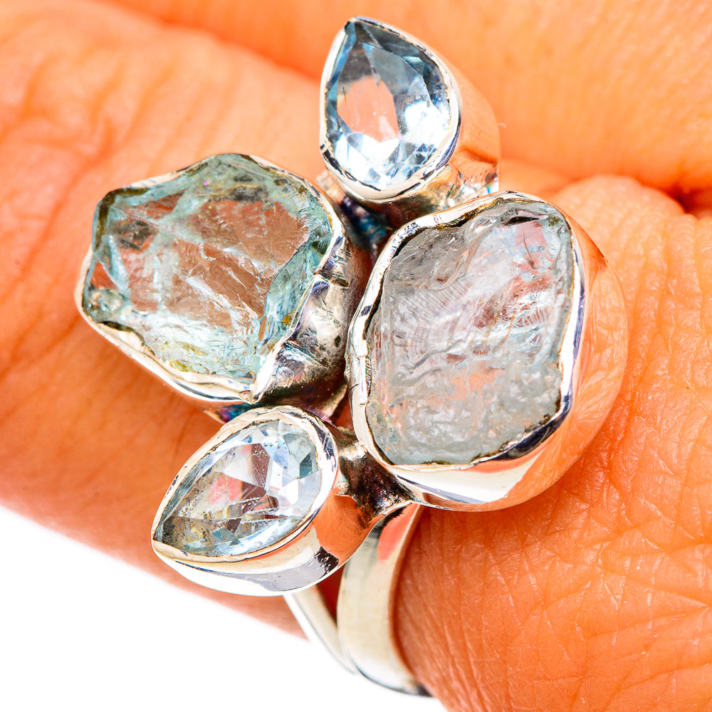 Aquamarine Rings handcrafted by Anasilvercos - RING105437