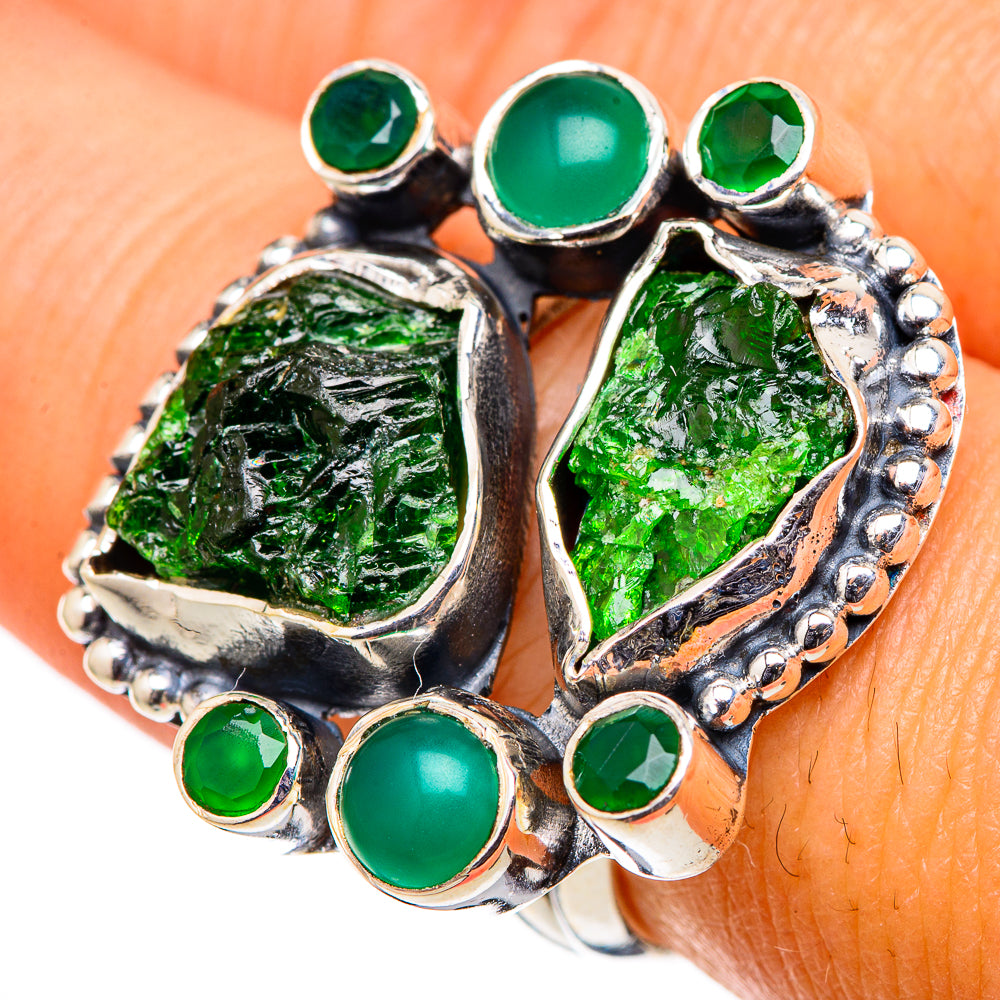 Chrome Diopside Rings handcrafted by Anasilvercos - RING105449