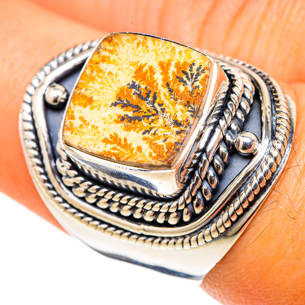 Germany Psilomelane Dendrite Rings handcrafted by Anasilvercos - RING105450