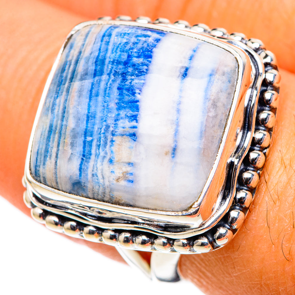 Blue Scheelite Rings handcrafted by Anasilvercos - RING105479