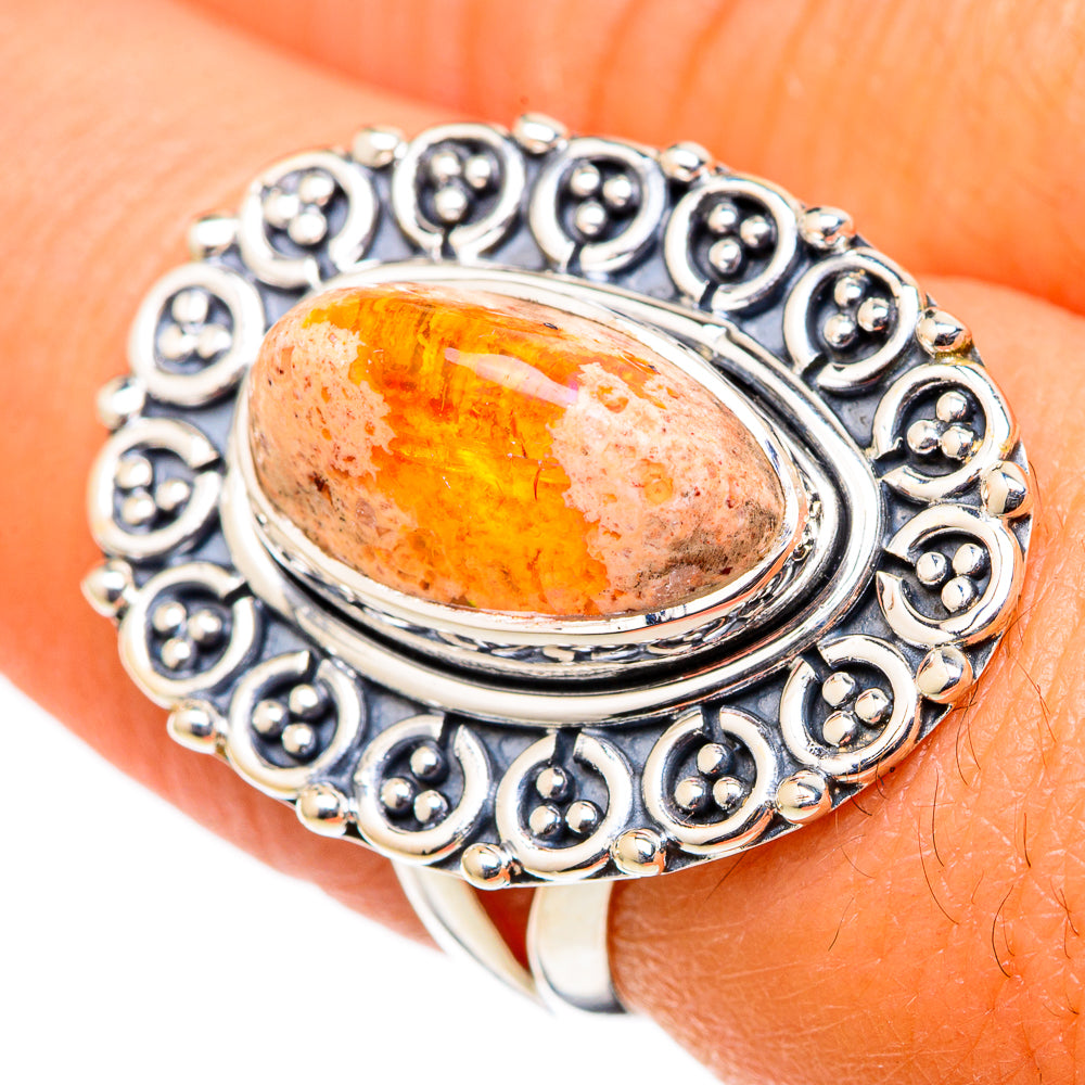 Mexican Fire Opal Rings handcrafted by Anasilvercos - RING105513