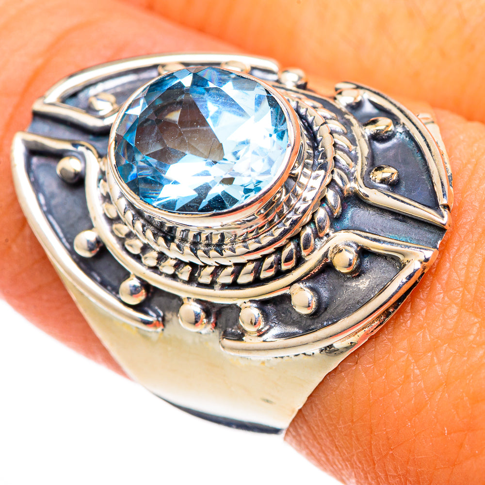 Blue Topaz Rings handcrafted by Anasilvercos - RING105521