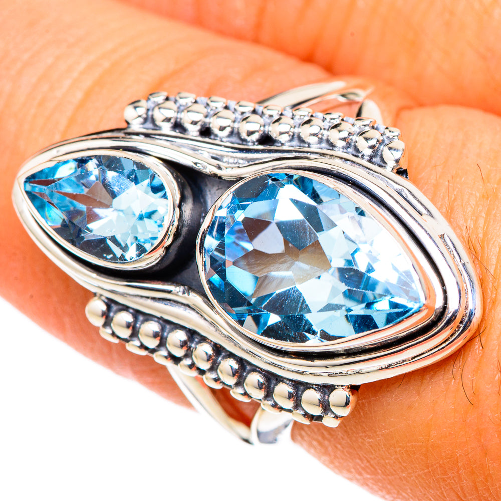 Blue Topaz Rings handcrafted by Anasilvercos - RING105522