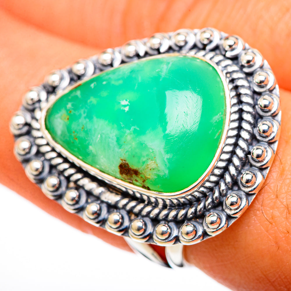 Chrysoprase Rings handcrafted by Anasilvercos - RING105527