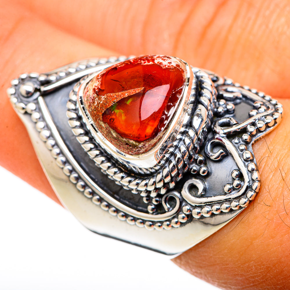 Mexican Fire Opal Rings handcrafted by Anasilvercos - RING105610