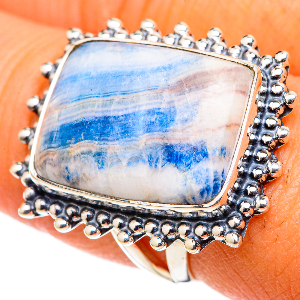 Blue Scheelite Rings handcrafted by Anasilvercos - RING105613