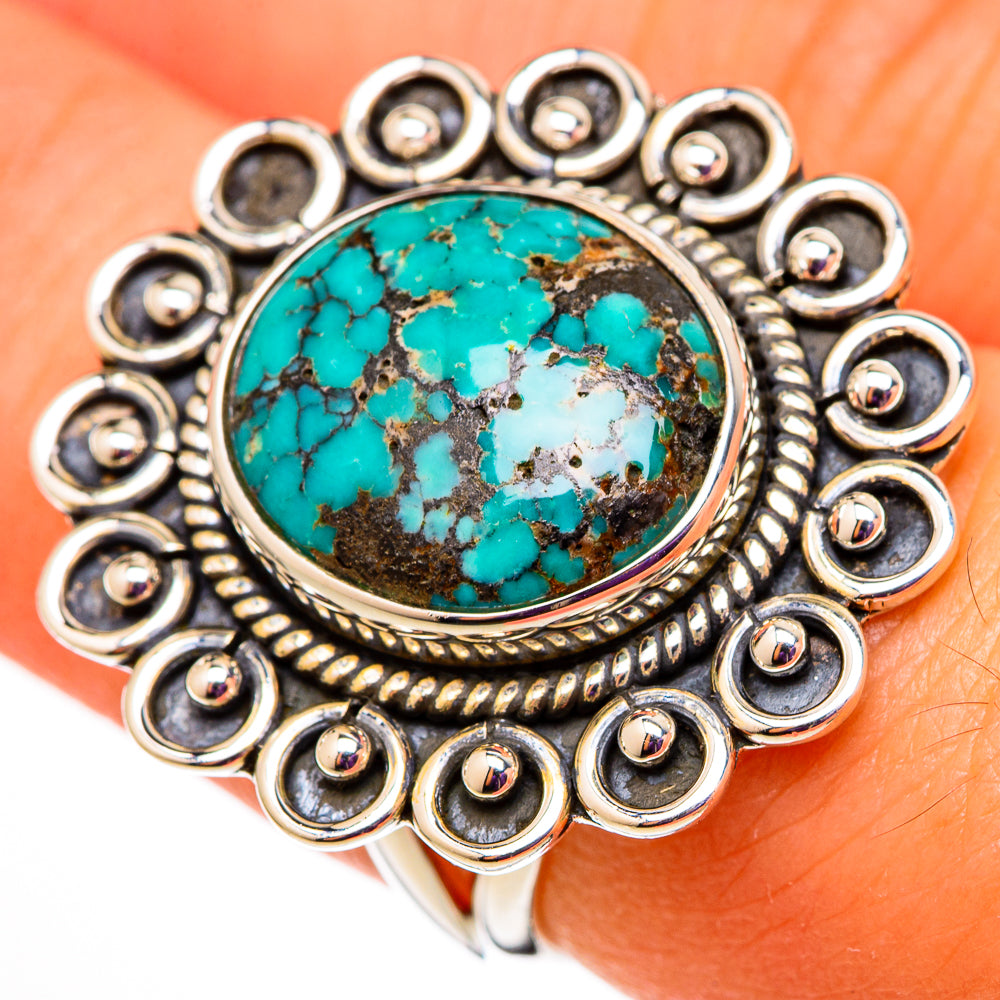 Tibetan Turquoise Rings handcrafted by Anasilvercos - RING105617