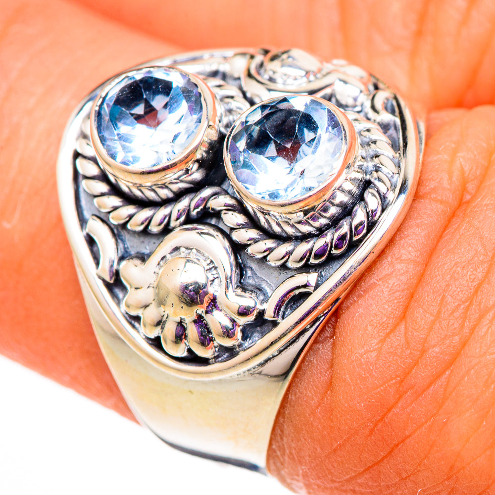 Blue Topaz Rings handcrafted by Anasilvercos - RING105658