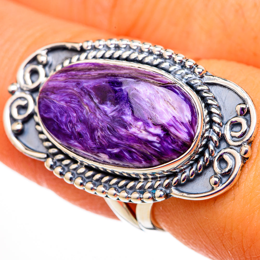 Charoite Rings handcrafted by Anasilvercos - RING105675