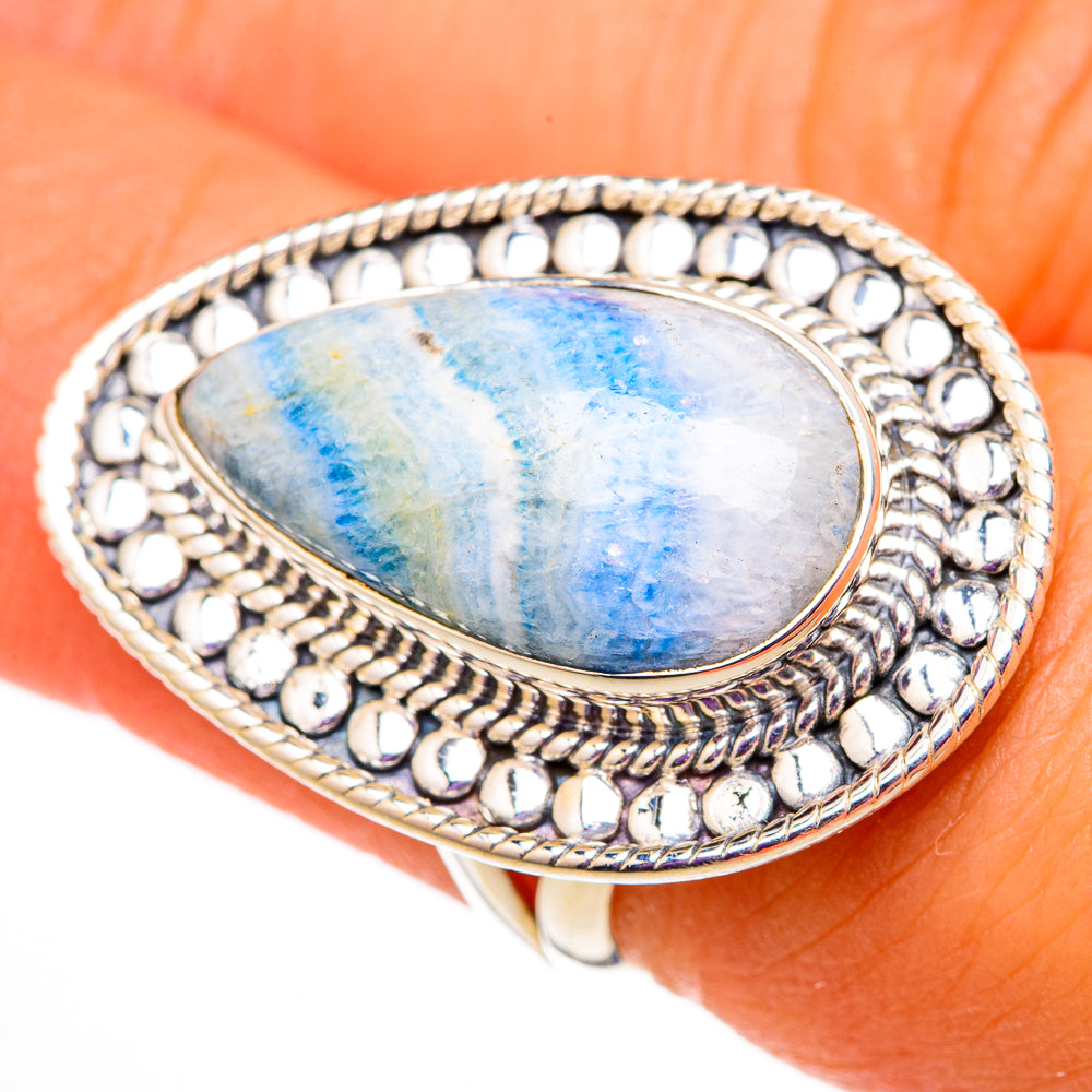 Blue Scheelite Rings handcrafted by Anasilvercos - RING105719