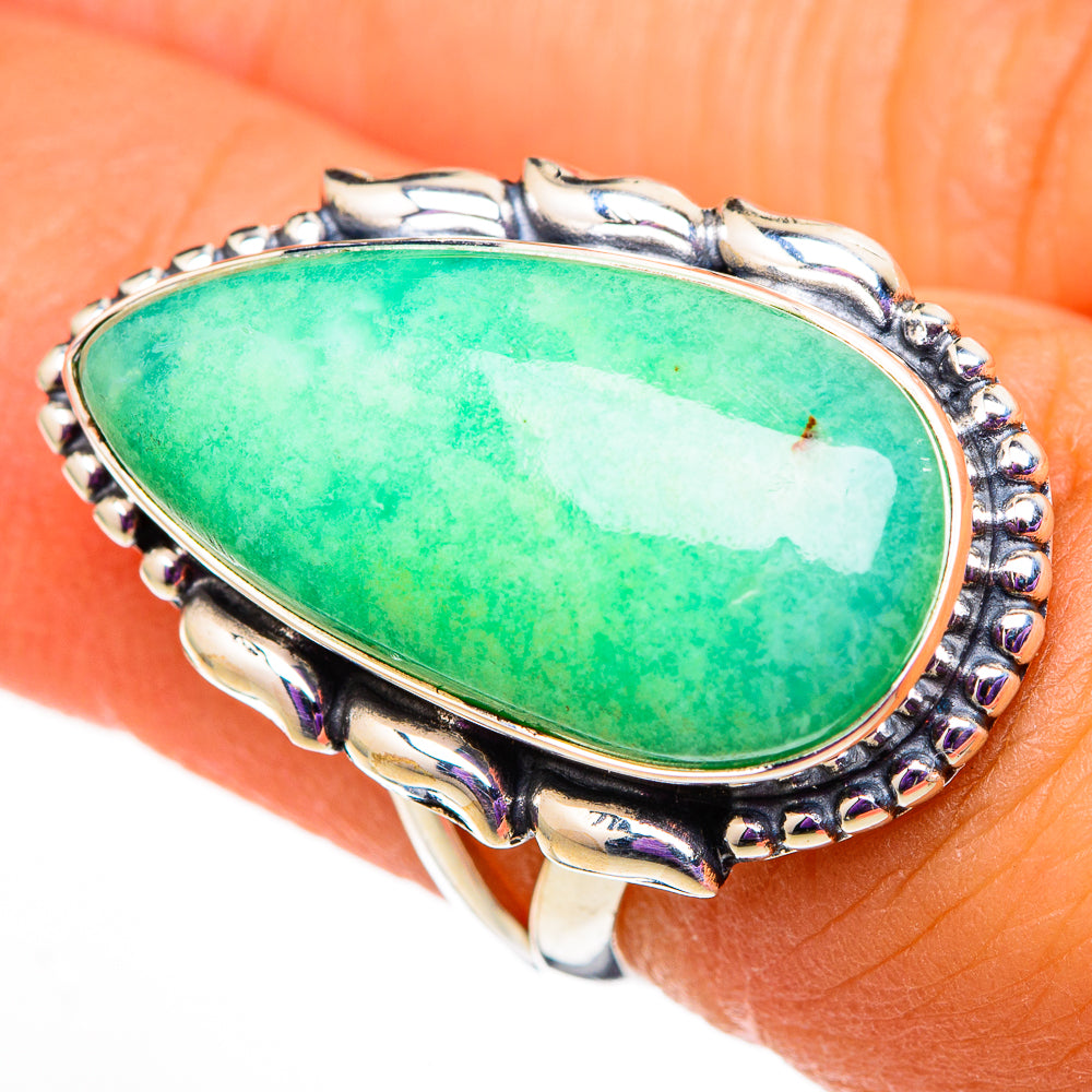 Chrysoprase Rings handcrafted by Anasilvercos - RING105726