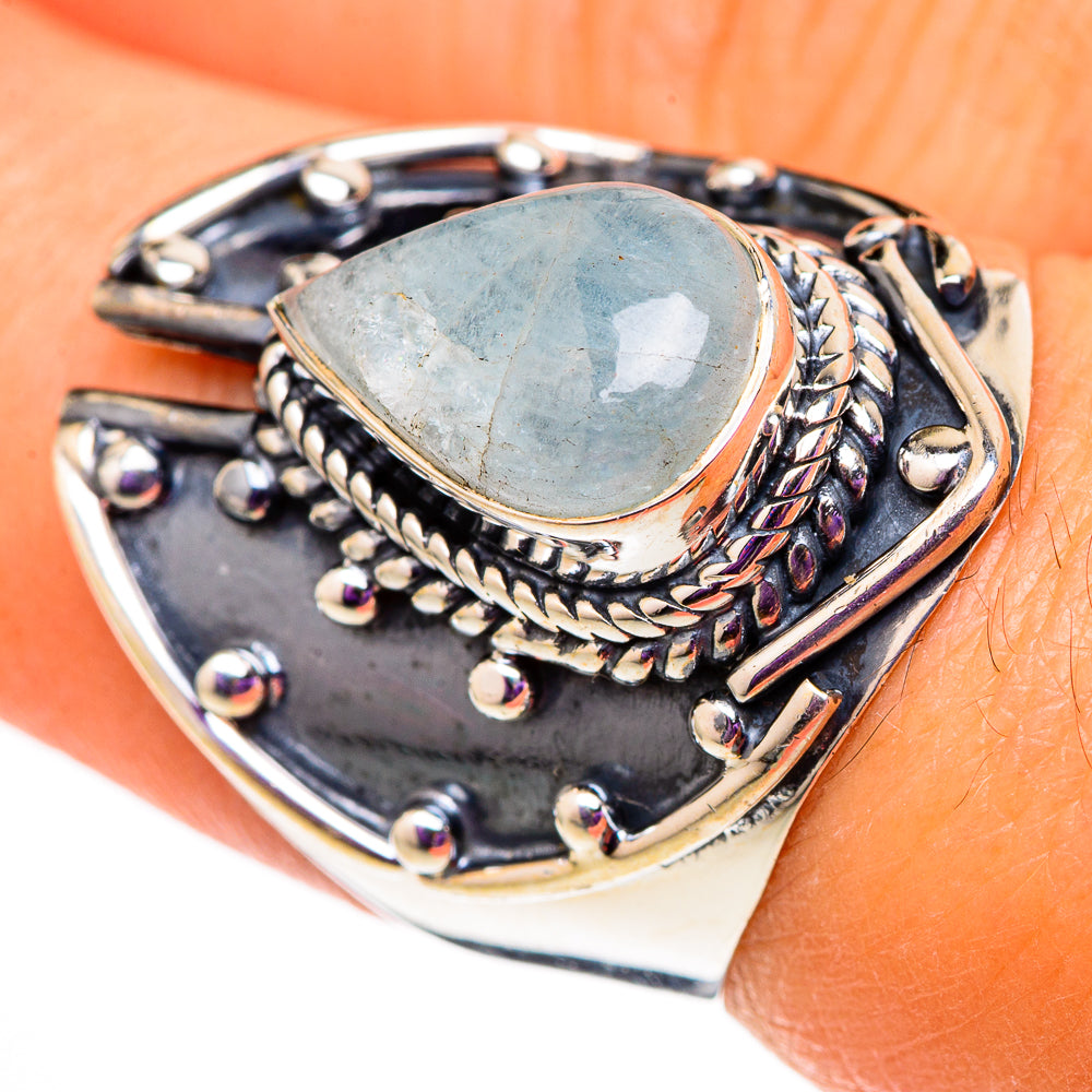 Aquamarine Rings handcrafted by Anasilvercos - RING105748