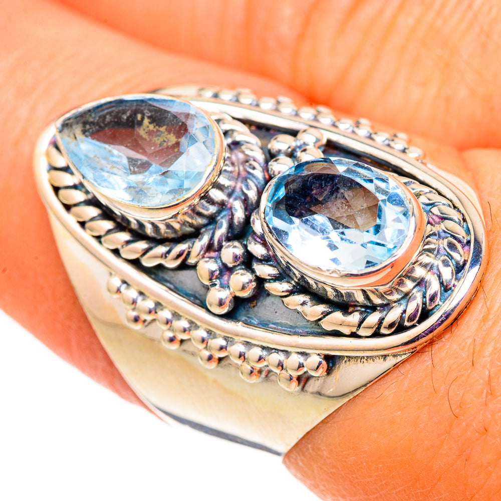 Blue Topaz Rings handcrafted by Anasilvercos - RING105749