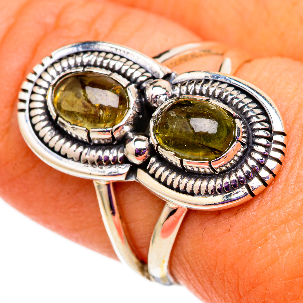Green Tourmaline Rings handcrafted by Anasilvercos - RING105753