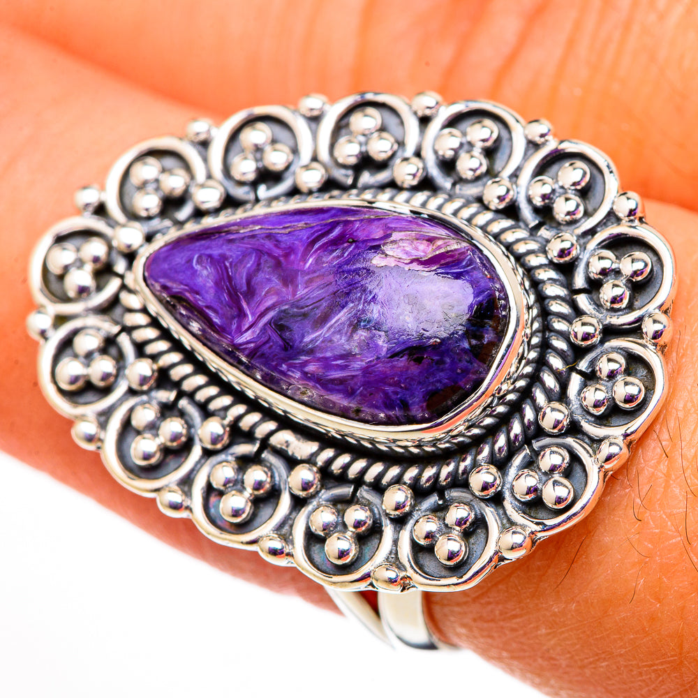Charoite Rings handcrafted by Anasilvercos - RING105763