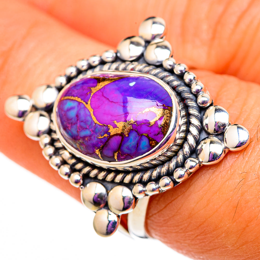 Purple Copper Composite Turquoise Rings handcrafted by Anasilvercos - RING105794