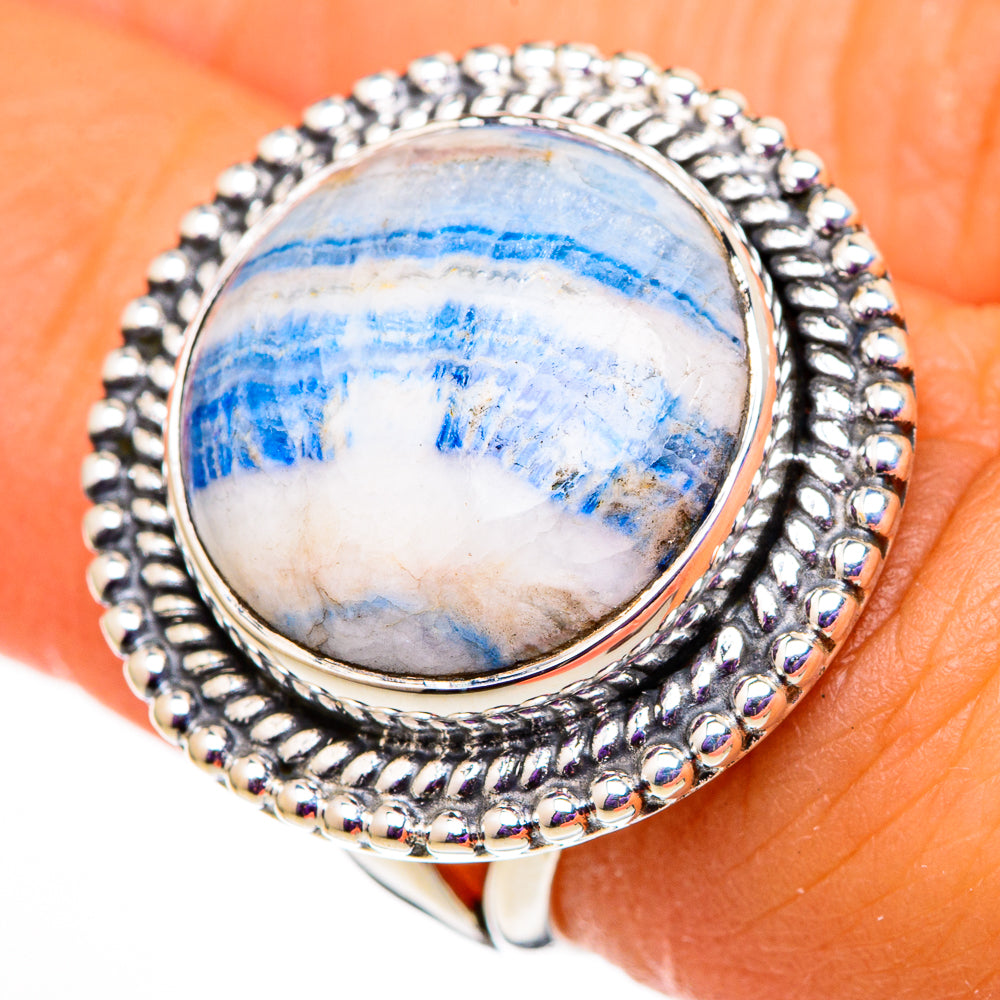 Blue Scheelite Rings handcrafted by Anasilvercos - RING105804