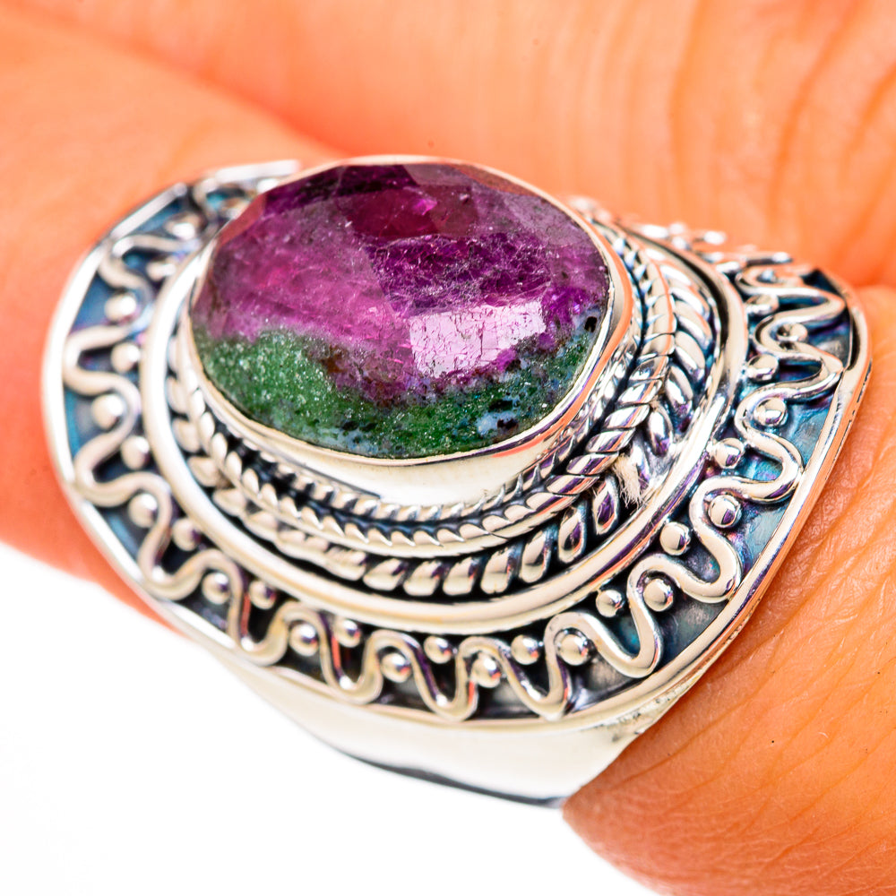 Ruby Zoisite Rings handcrafted by Anasilvercos - RING105844