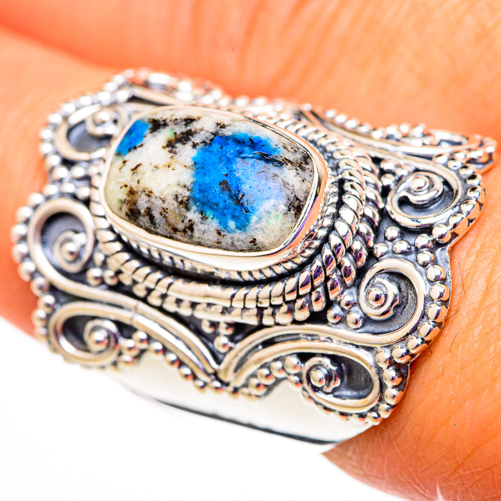 K2 Blue Azurite Rings handcrafted by Anasilvercos - RING105849