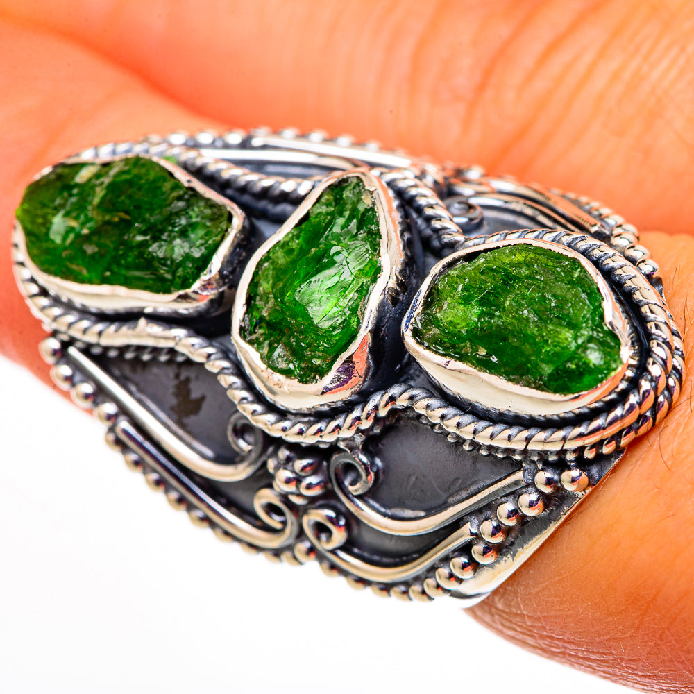 Chrome Diopside Rings handcrafted by Anasilvercos - RING105857