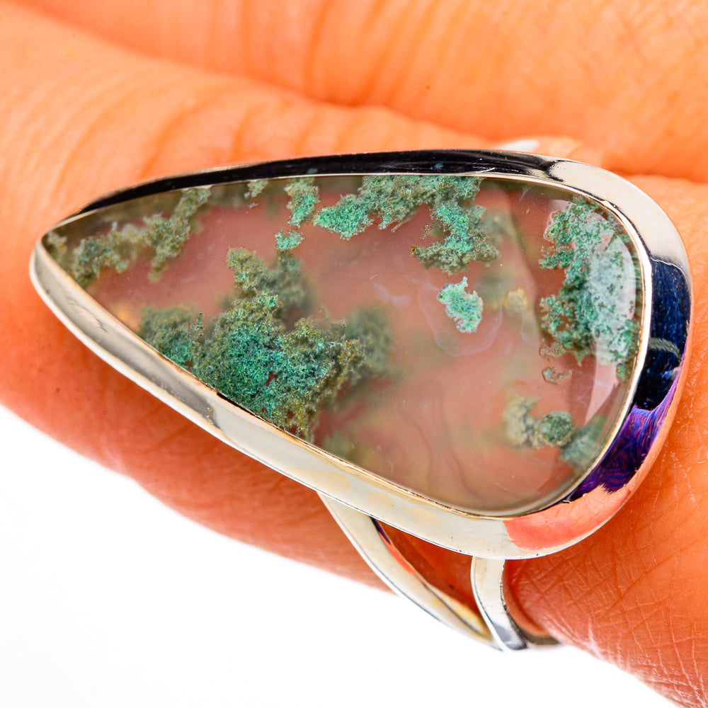 Green Moss Agate Rings handcrafted by Anasilvercos - RING105863