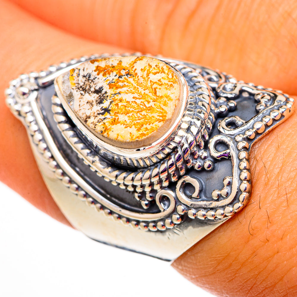 Germany Psilomelane Dendrite Rings handcrafted by Anasilvercos - RING105867