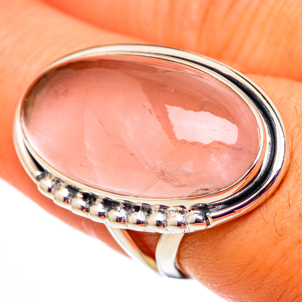 Rose Quartz Rings handcrafted by Anasilvercos - RING105872