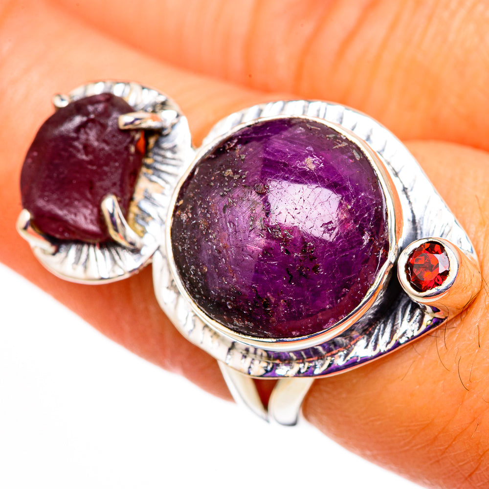 Ruby Fuchsite, Garnet Rings handcrafted by Anasilvercos - RING105874