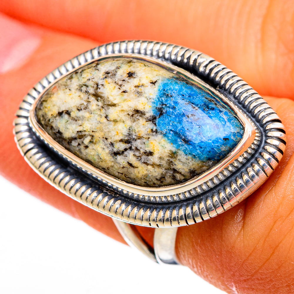K2 Blue Azurite Rings handcrafted by Anasilvercos - RING105927