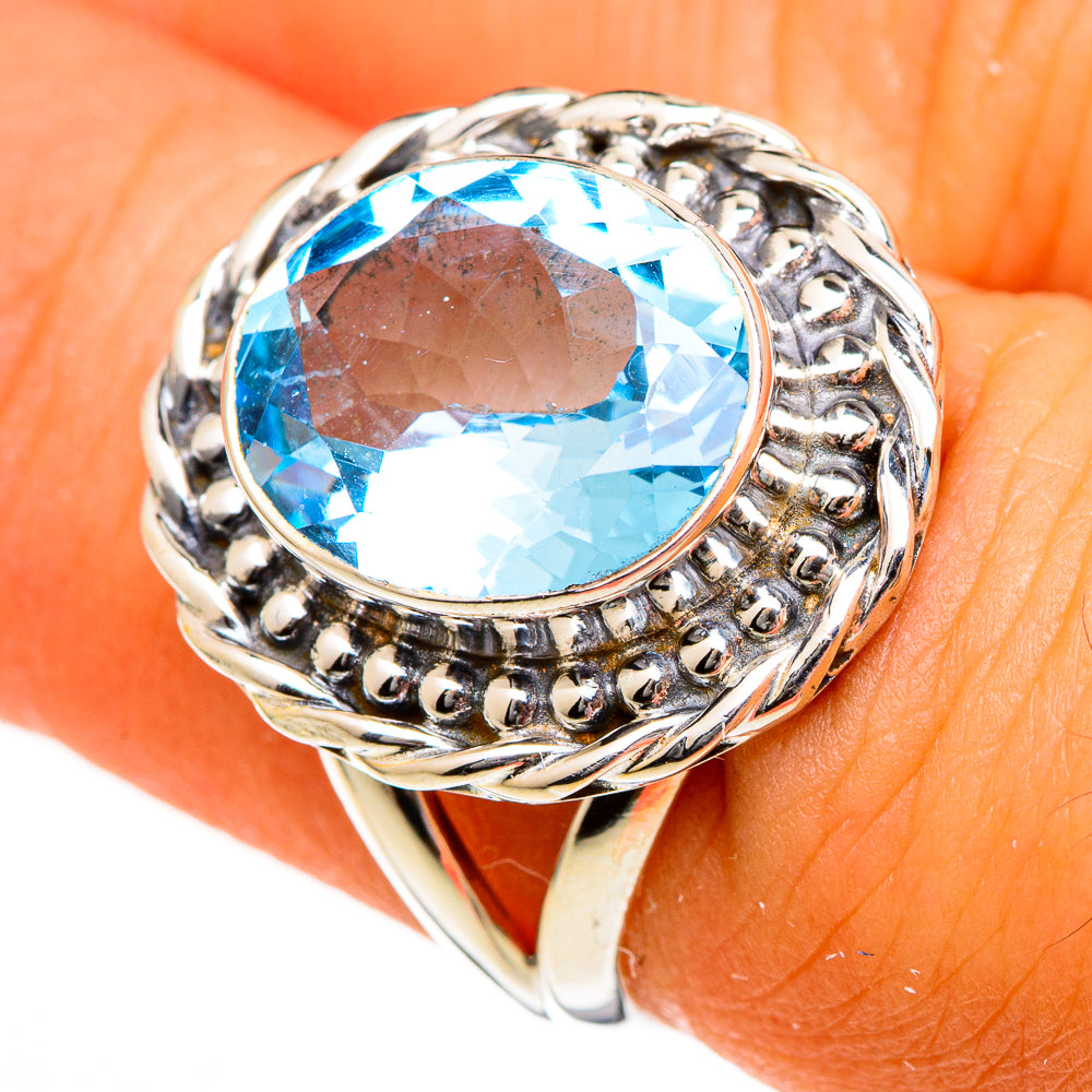 Blue Topaz Rings handcrafted by Anasilvercos - RING105931