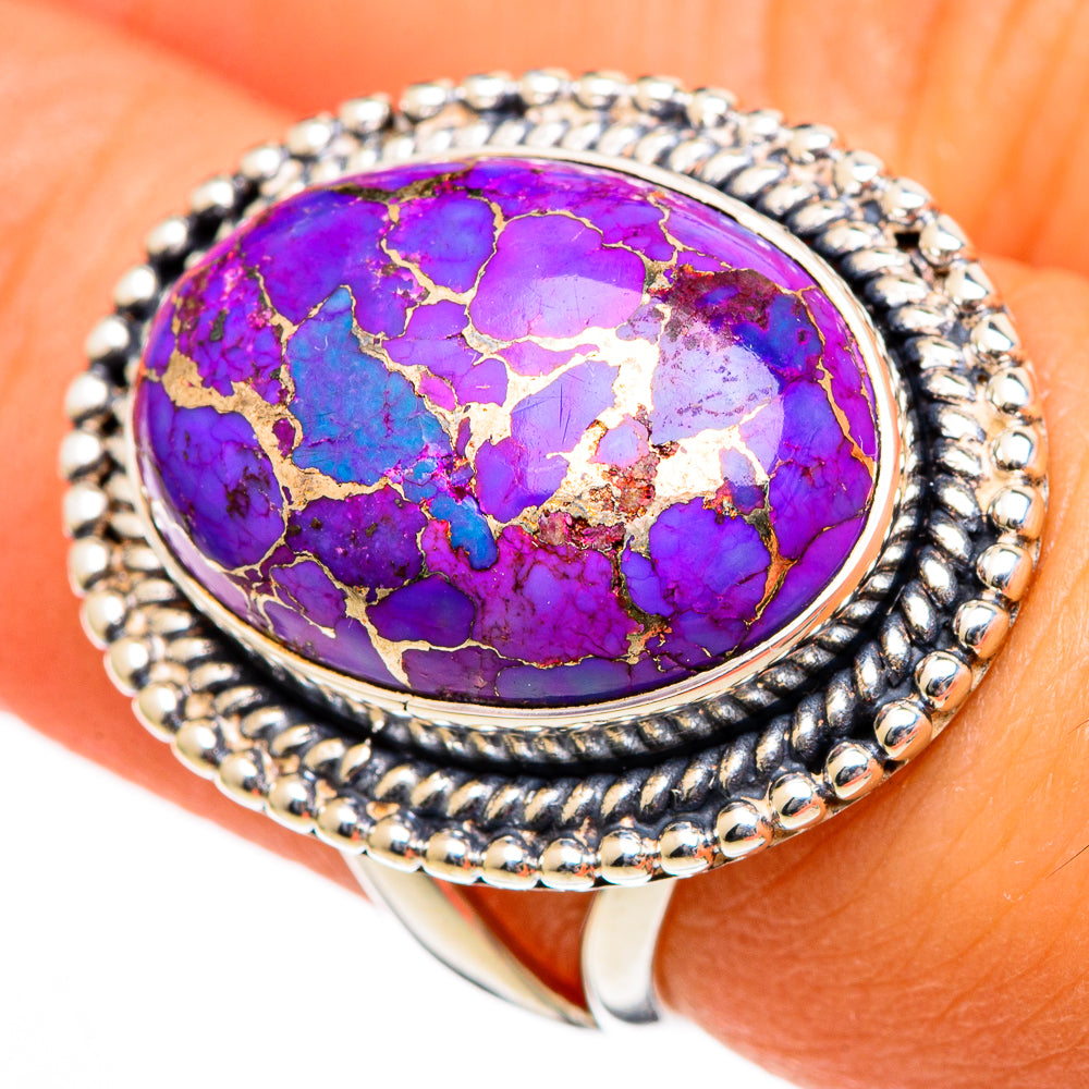 Purple Copper Composite Turquoise Rings handcrafted by Anasilvercos - RING105955