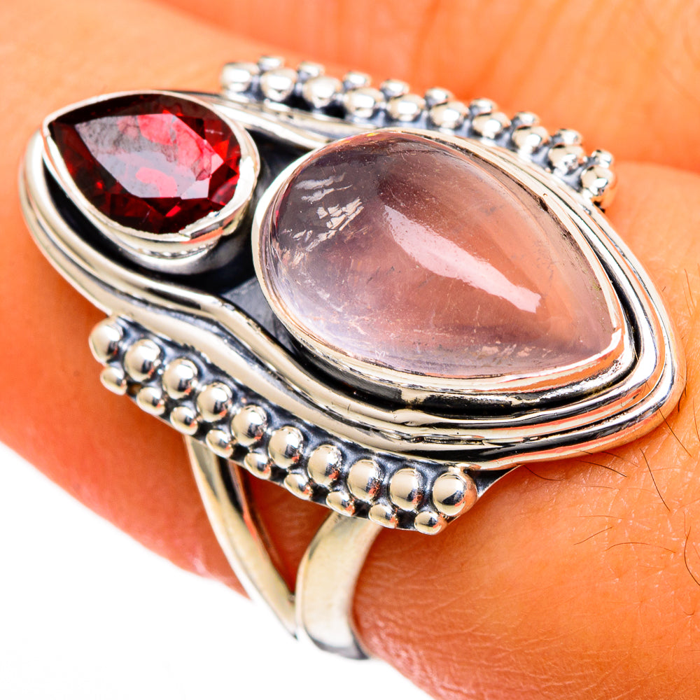 Rose Quartz Rings handcrafted by Anasilvercos - RING105989