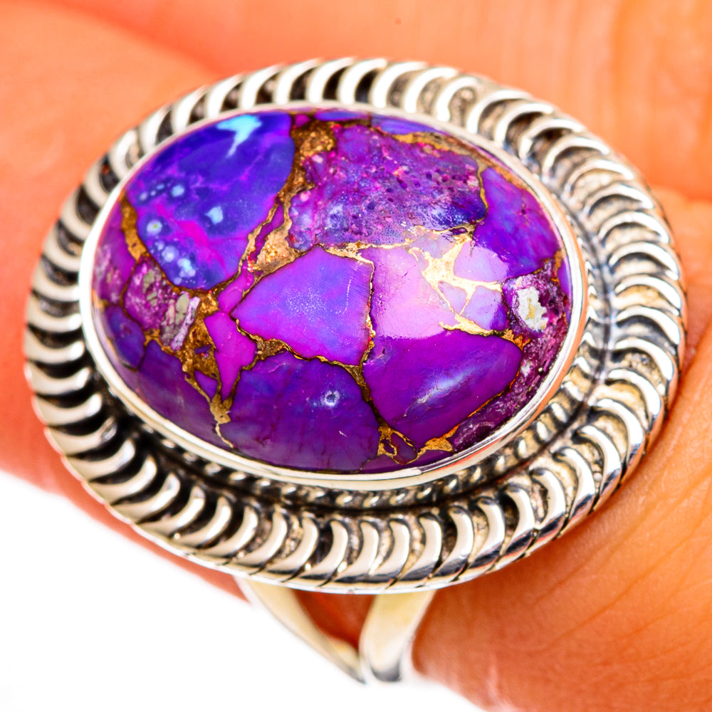 Purple Copper Composite Turquoise Rings handcrafted by Anasilvercos - RING105994