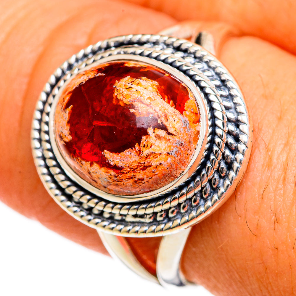 Mexican Fire Opal Rings handcrafted by Anasilvercos - RING106004